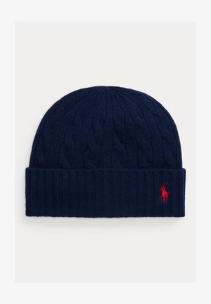 Polo Ralph Lauren CABLE-KNIT MERINO WOOL-BLEND BEANIE - Čiapka - newport navy