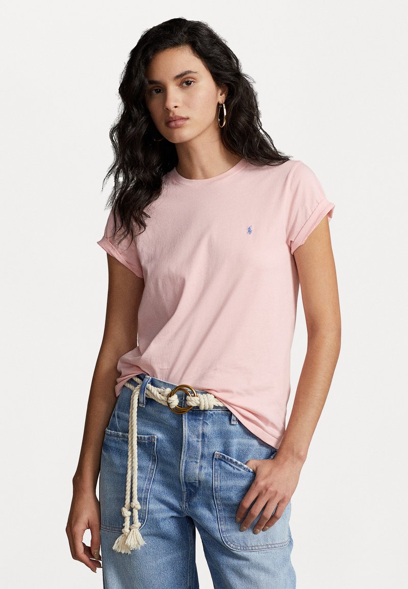Polo Ralph Lauren COTTON JERSEY CREWNECK T-SHIRT - T-shirt basic - pink/fuxia - Zalando.it