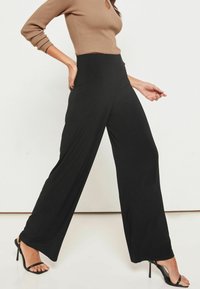 Lipsy HIGH WAIST WIDE LEG  - Tygbyxor - black twill