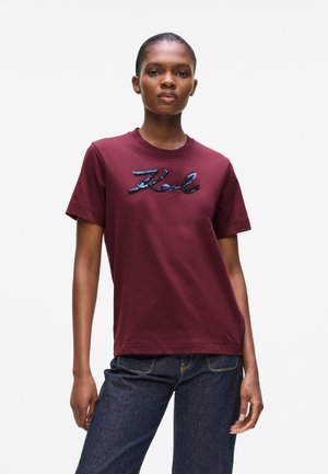 SIGNATURE SEQUINS  - T-Shirt print - windsor burgundy
