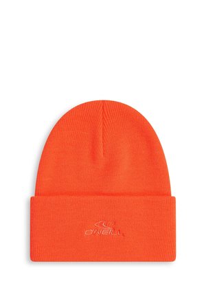 Fel oranje gebreide muts met omslag en O’Neill-logo geborduurd in bijpassende draad op het midden aan de voorkant.
