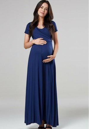 WRAP SHORT SLEEVE - Maxi dress - navy