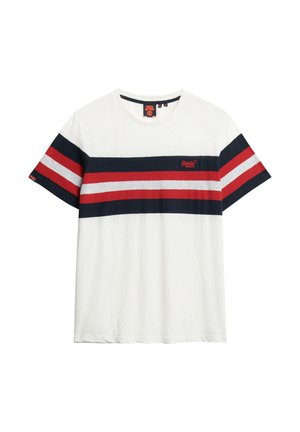 Superdry ESSENTIALS STRIPE - Print T-shirt - brilliant white chest stripe