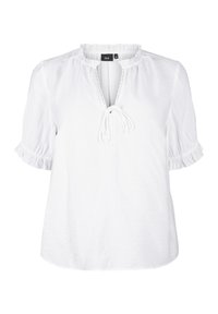 Zizzi KURZARM AUS  MIT RÜSCHENDETAILS - Pluus - bright white