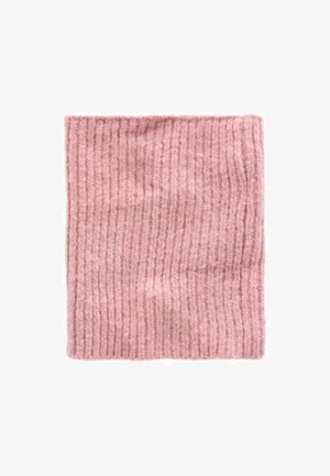 Ribbingelt nyakmelegítő puha rózsaszínben, texturált anyaggal, amely melegséget és kényelmet biztosít. Téglalap alakú, varrás nélküli kialakítással.