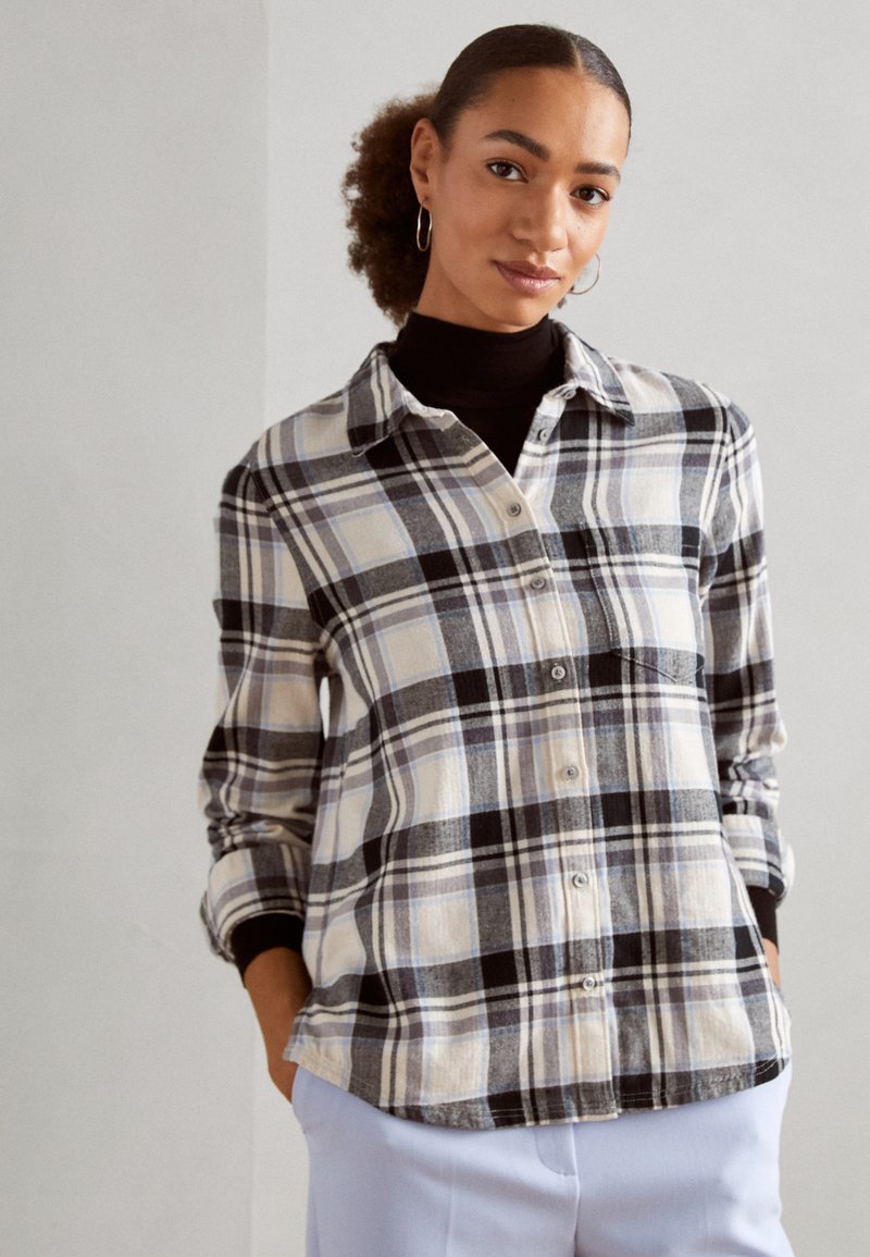 Marks & Spencer CHECK SHIRT Buttondown blouse black mix/black