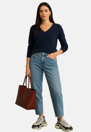 V- NECK GINNY - Pullover - blue