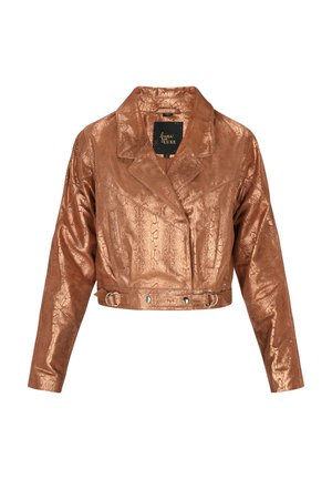 faina Leren jas - copper snake
