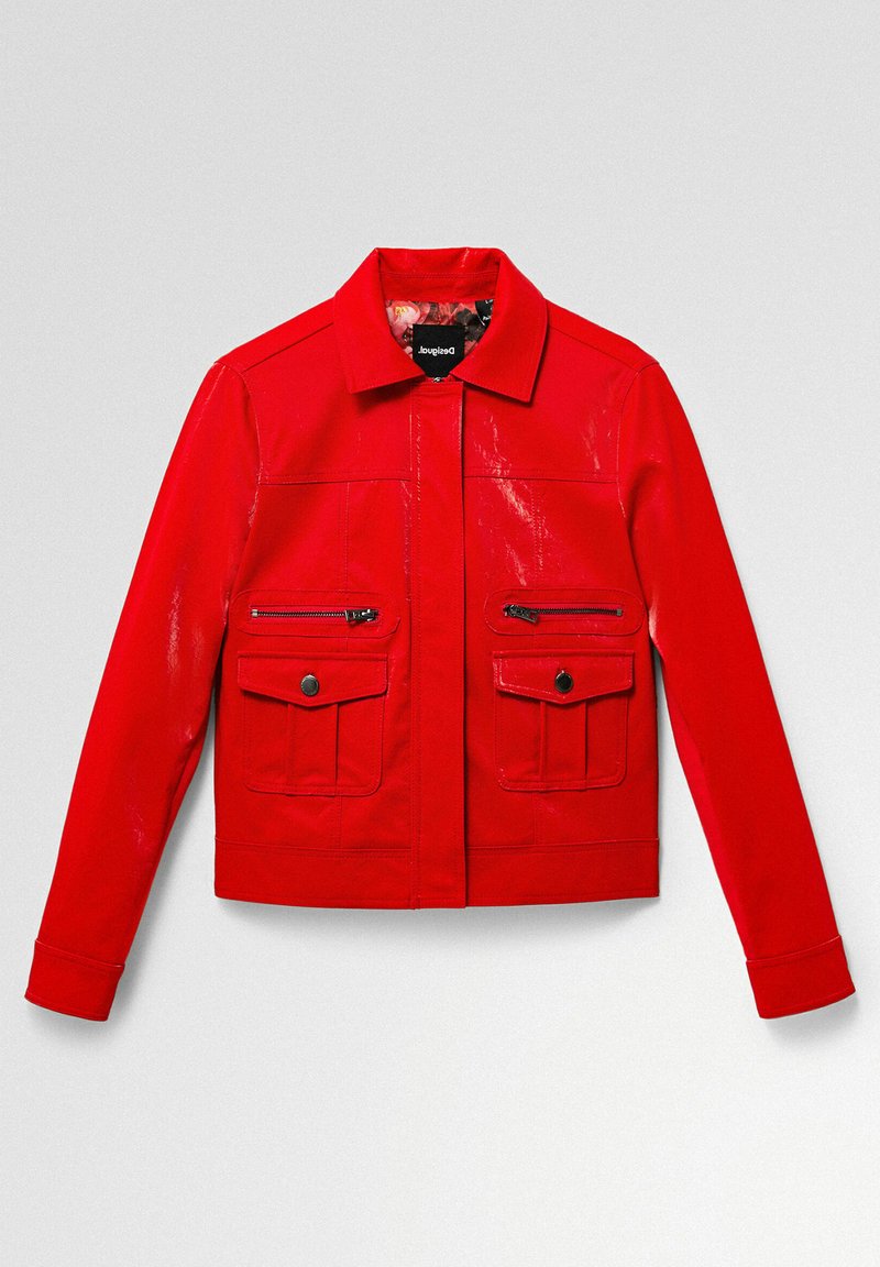 Desigual Imitatieleren jas rood