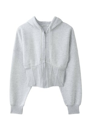 Stradivarius, CORSET-STYLE HOODIE - Sweat zippé - light grey