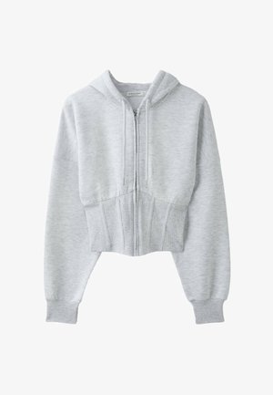 Stradivarius, CORSET-STYLE HOODIE - Sweat zippé - light grey