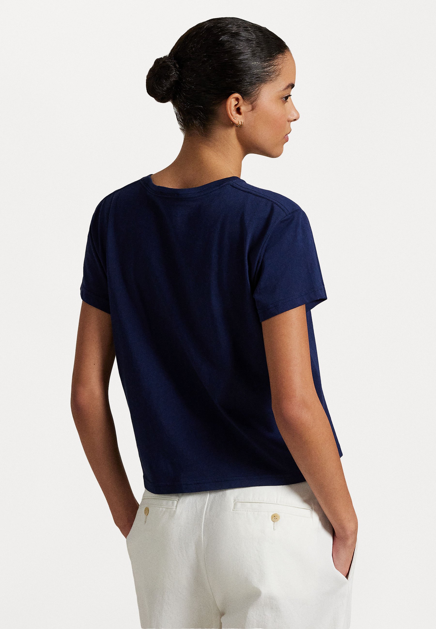 売れ筋商品|||ラルフローレン Tシャツ レディース トップス SHRUNKEN FIT COTTON JERSEY LOGO TEE - Print T-shirt - newport navy Polo Ralph Lauren SHRUNKEN FIT COTTON JERSEY LOGO TEE