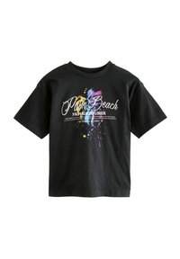 Next RELAXED FIT SHORT SLEEVE GRAPHIC STANDARD - T-shirt con stampa - black palm back print