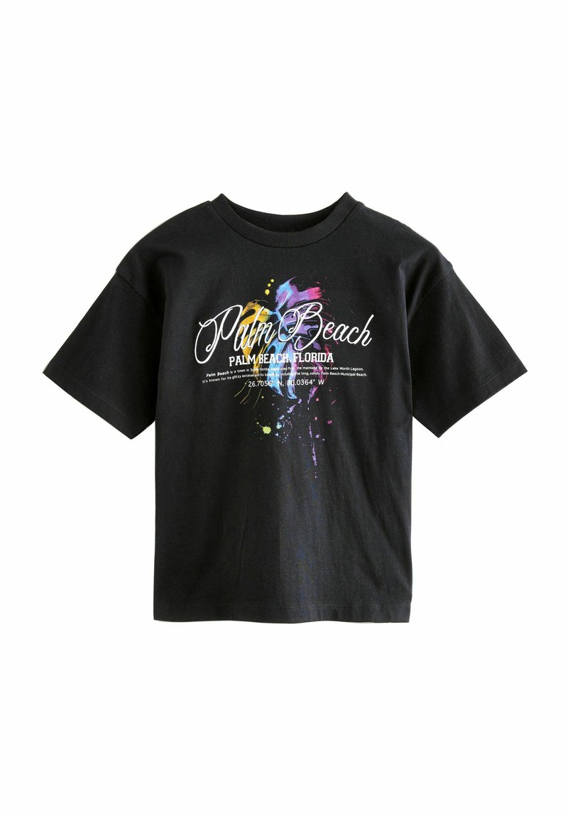 Next RELAXED FIT SHORT SLEEVE GRAPHIC STANDARD - T-shirt con stampa - black palm back print