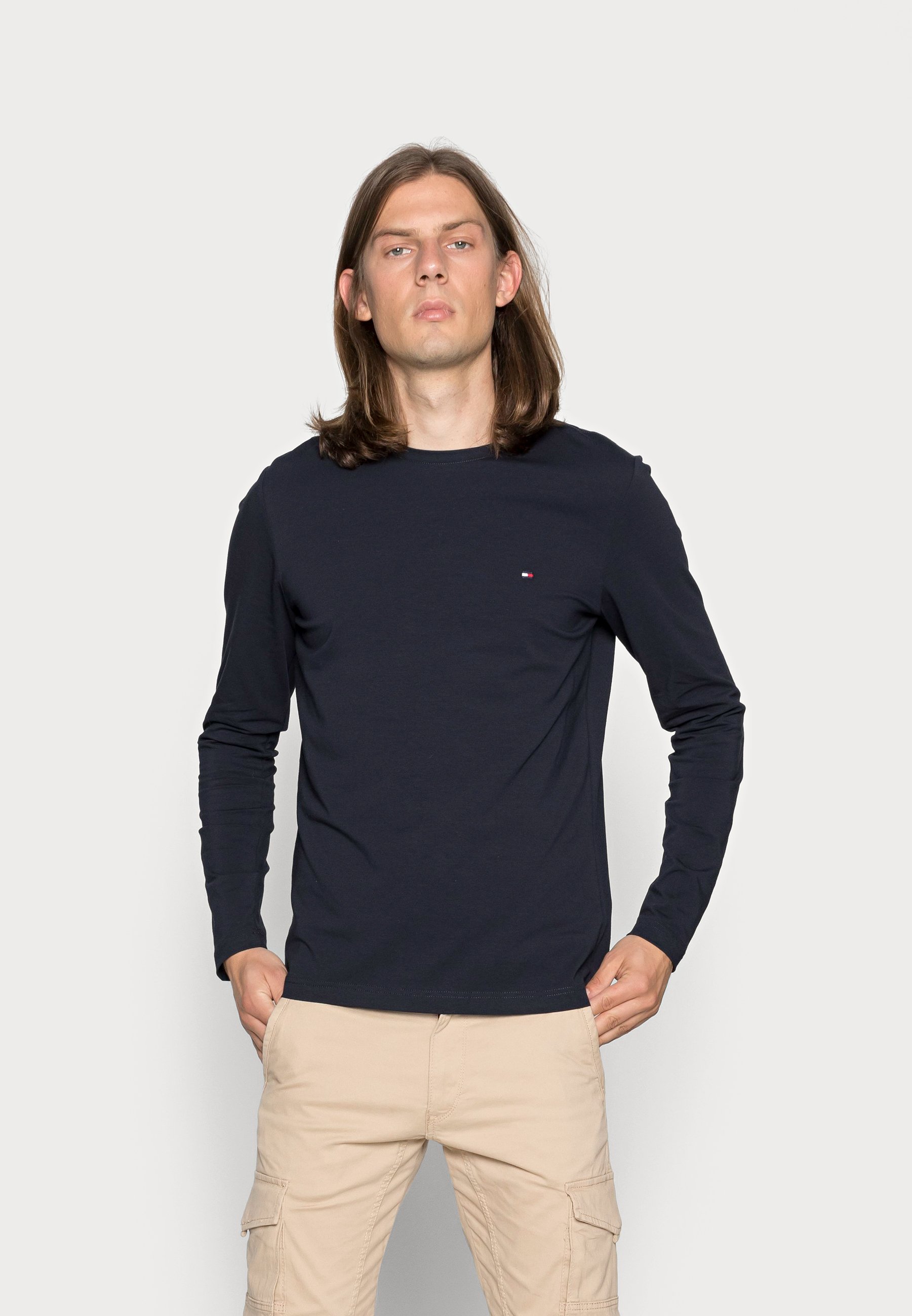Tommy Hilfiger LONG SLEEVE TEE - Camiseta de manga - blue/azul marino - Zalando.es