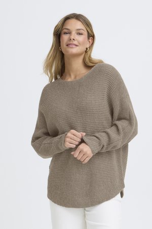 Fransa, FRERETTA PU - Pullover - walnut melange