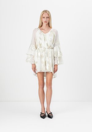 VMCHILI SHORT FRILL DRESS - Cocktail dress / Party dress - cloud dancer/gold-coloured