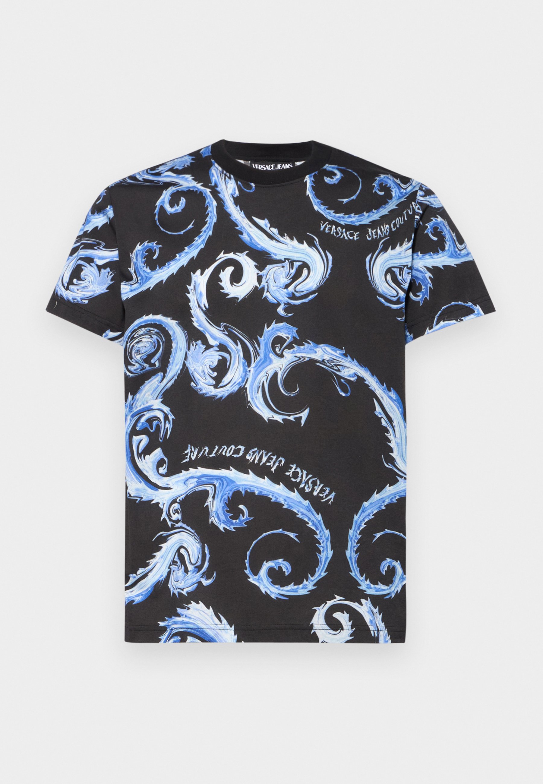 Versace Jeans Couture CHROMO - Print T-shirt - black/royal