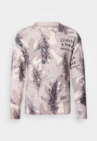 Scotch & Soda PRINTED DROPPED SHOULDER - Strickpullover - eggnog/grey