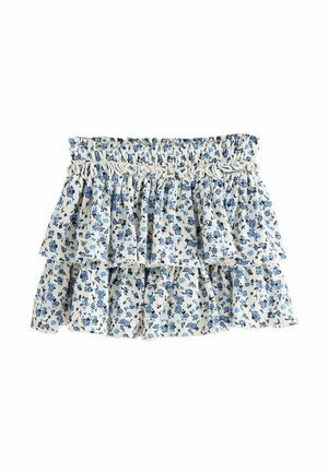 REGULAR FIT - CRINKLE TIERED  - Minirock - blue ditsy flower