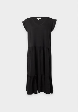 ONLY Carmakoma, CARMAY CAP FRILL DRESS - Φόρεμα από ζέρσεϊ - black