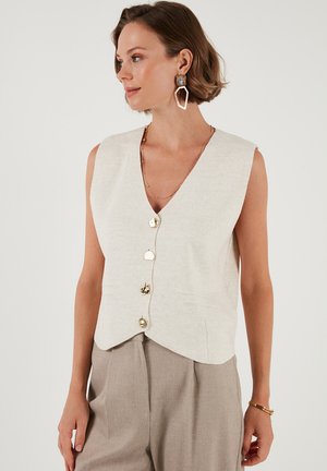 LELA REGULAR FIT - Waistcoat - stone