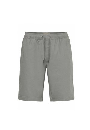 Hellgraue Shorts aus Baumwolle mit elastischem Bund, verstellbarem Kordelzug und lockerer Passform. Flache Nähte und keine sichtbaren Taschen.