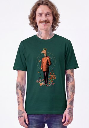 watapparel, FANCY LLAMA UNISEX - T-shirt imprimé - glazed green