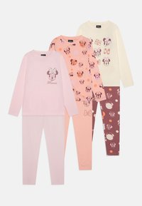 Friboo MICKEY MOUSE AND FRIENDS TRACKSUIT BOTTOMS PYJAMA SET 3 PACK - Nachtwäsche Set - off-white/pink/coral