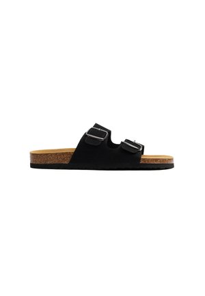 INSIDE, SANDALIA PLANA DOBLE TIRA HEBILLA NEGRA - Sandalias planas - black
