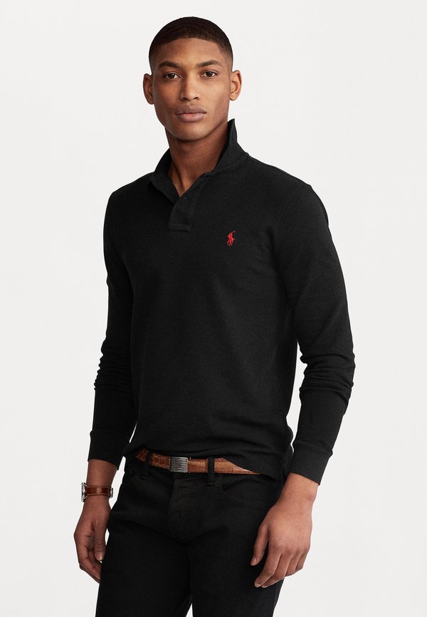 SLIM FIT MESH LONG SLEEVE POLO SHIRT - Long sleeved top