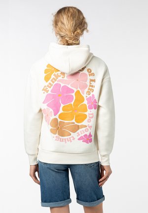 MIT BLUMEN BACKPRINT - Hoodie - light beige