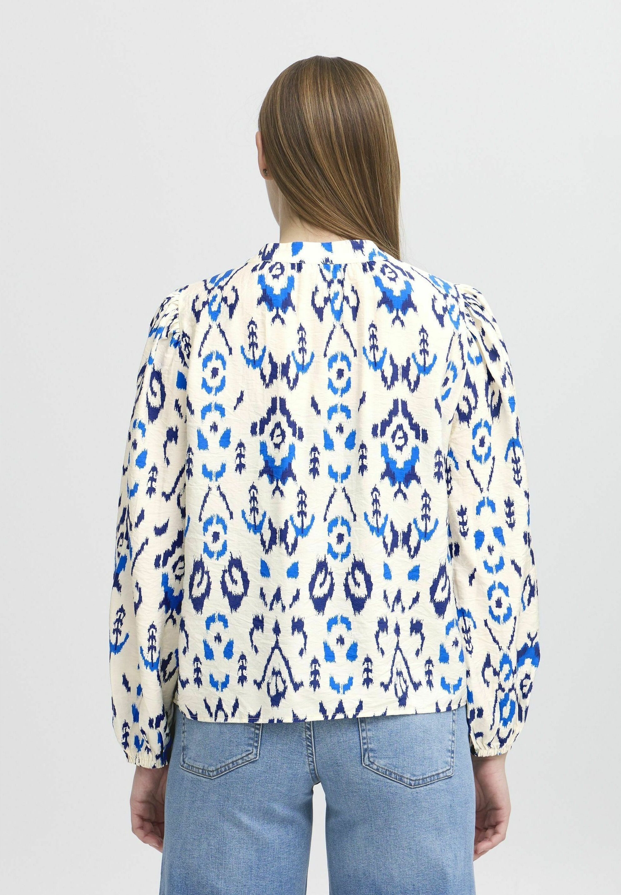 売れ筋商品|||イチ シャツ レディース トップス IXHARPER - Blouse - medieval blue print ICHI IXHARPER - Blouse - medieval blue print/blauw - Zalando.nl