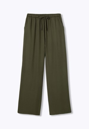 Promod, PANTALON LARGE CEINTURÉ - Pantalon classique - kaki