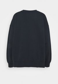 Sweatshirt à manches longues bleu marine, en mélange de coton, coupe décontractée, col rond, poignets et ourlet côtelés, design minimaliste sans motifs.