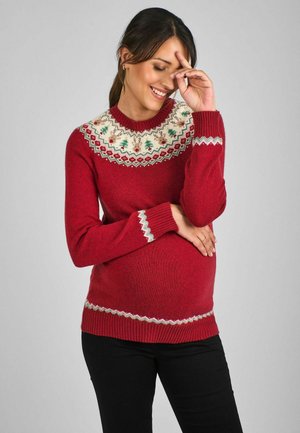 REINDEER FAIR ISLE MATERNITY - REGULAR FIT - Maglione - red