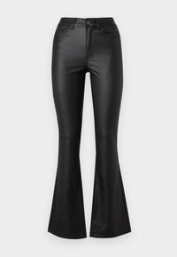 Object OBJBELLE COATED FLARED PANT  - Püksid - black