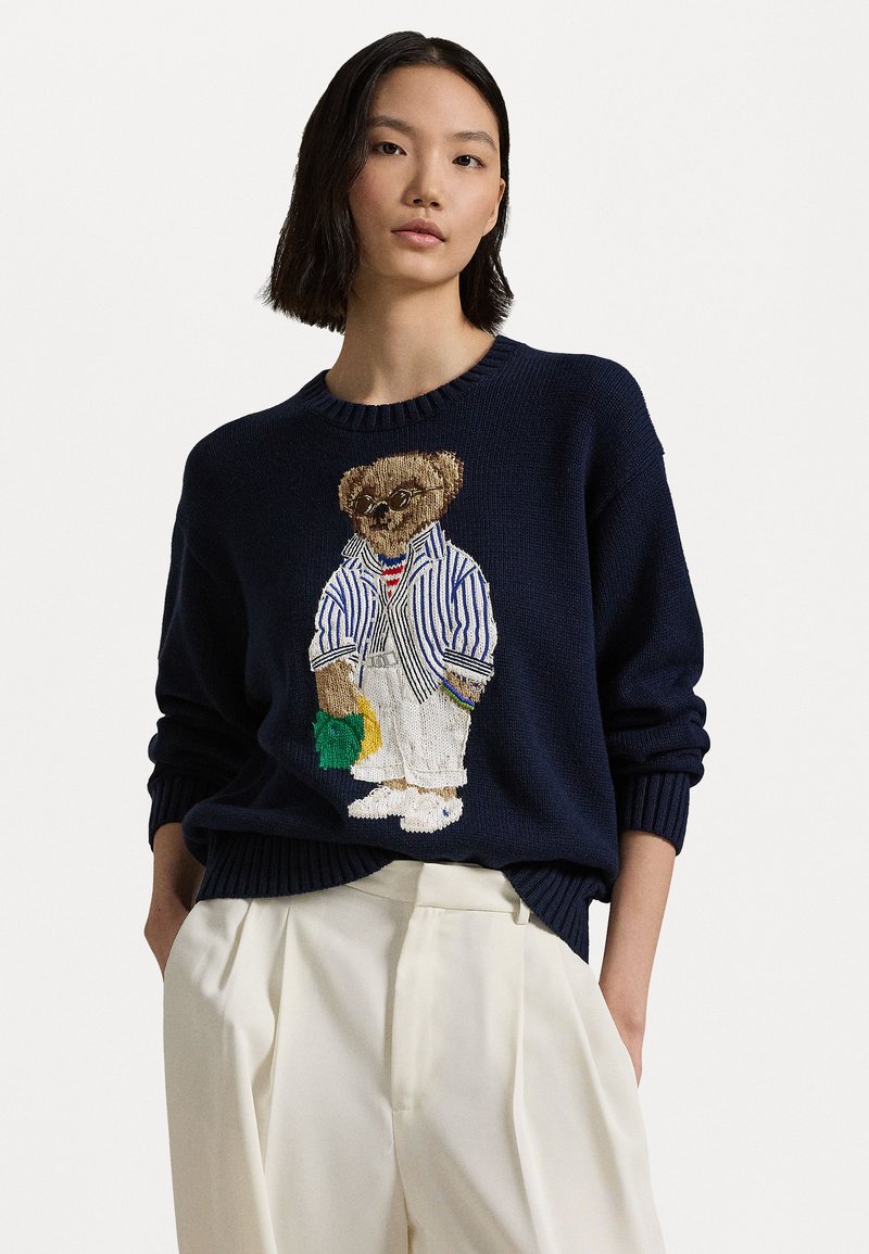 Polo Ralph Lauren - POLO BEAR COTTON CREWNECK SWEATER - Strickpullover - hunter navy, Vergrößern