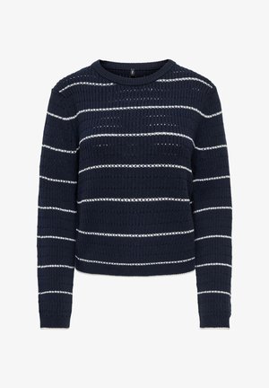 ONLY, ONLAVIA LS O-NECK POINTELLE KNT - Striktrøje - night sky