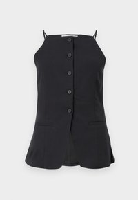 High-Neck Suiting Vest - Blúz - black