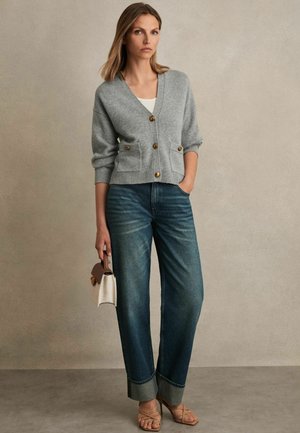 MILA BUTTON - Cardigan - silver/grey