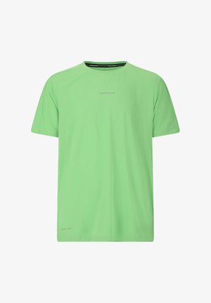 Vaaleanvihreä, lyhythihainen urheilupaita pyöreällä kauluksella, jossa "Endurance"-logo rinnassa ja "Quick Dry" -teksti helman lähellä.