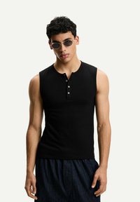 Bershka - BUTTONS - Top - black Thumbnail-Bild 1