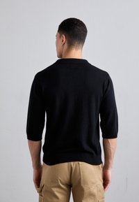 KNITID CASHMERE BLEND SHORT SLEEVE POLO - Maglione - blacklead