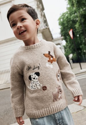 Next REGULAR FIT - CREW NECK  - Pullover - neutral dogs
