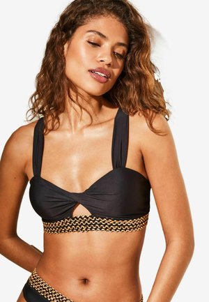 TWIST FRONT CUT OUT  REGULAR FIT - Bikinitop - black