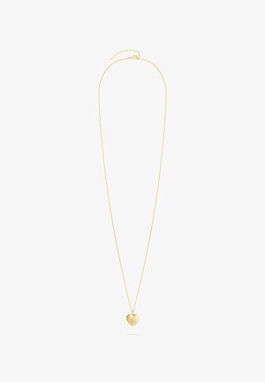 Collier plaqué or avec une chaîne délicate et un pendentif en forme de cœur orné d'un petit détail en forme d'étoile en son centre.