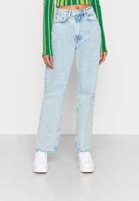 Weekday ROWE EXTRA HIGH - Calças de ganga de perna direita - aqua blue