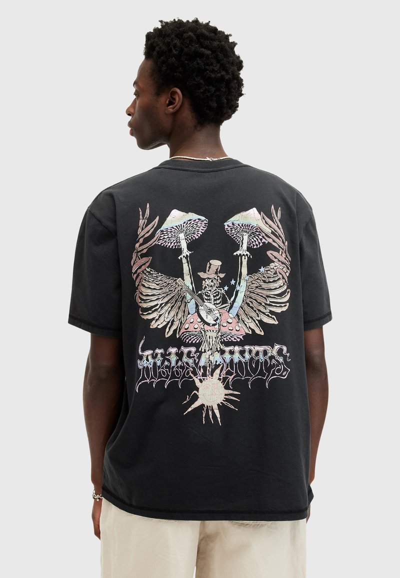 T-shirt Oversize Homme AllSaints Noir – Imprimé Graphique, Coton, Taille XS