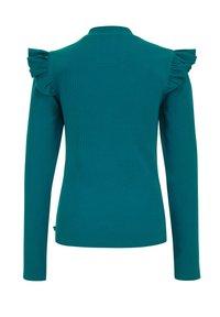 WE Fashion GERIBD MET RUCHES - Tops ar garām piedurknēm - green